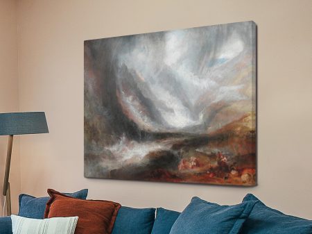 Valley of Aosta Snowstorm by Turner, canvas print, an alpine storm of swirling snow, light and air.