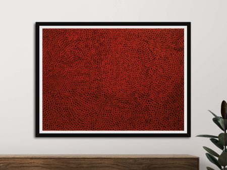 Untitled circa 1960 by Yayoi Kusama, framed print, an early all-over abstract in repeated marks.