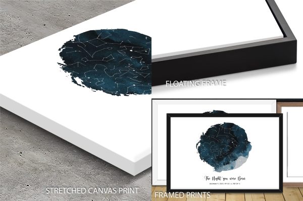 A Star Was Born star map, fine art print, a calm, celestial mood marking a moment in time. A Star Was Born star map, fine art print, a calm, celestial mood marking a moment in time.