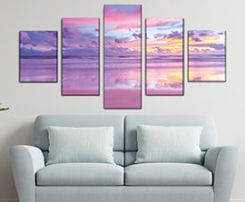 Cotton Candy Ocean sunrise canvas artwork