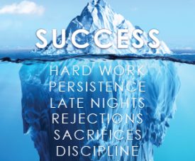 Iceberg Success Quote canvas artwork, maximalist composition