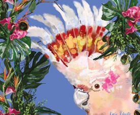 Galah canvas wall art, sun-bleached coastal palette