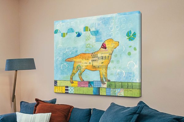 Best in Show I by Courtney Prahl, canvas print, a friendly stylised dog drawn for children.