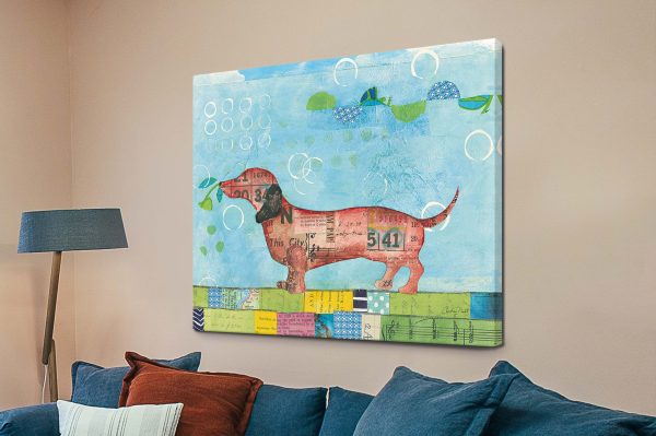 Best in Show II by Courtney Prahl, canvas print, a playful stylised dog portrait for children.