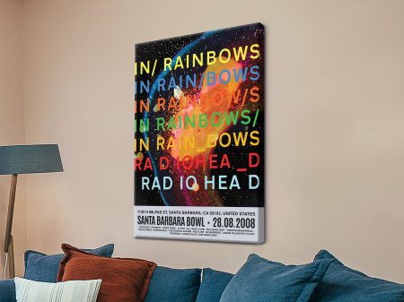 Radiohead In Rainbows canvas print, colourful music gift and statement wall art