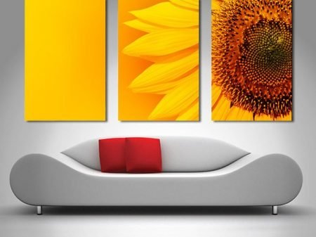 Sunflower triptych canvas, a cheerful floral gift for a kitchen
