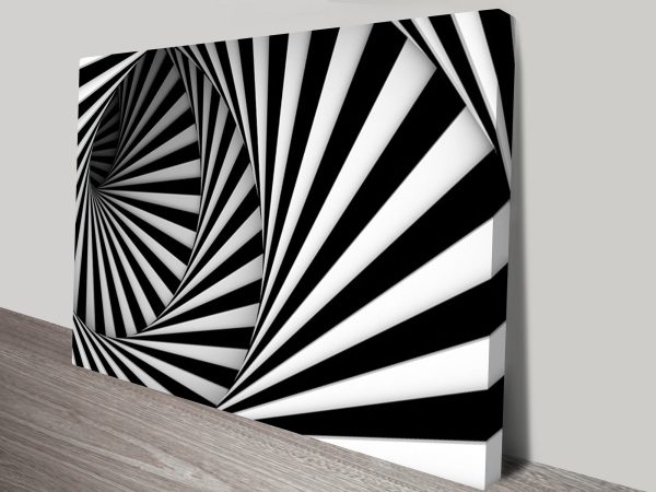 Abstract Circular Stairs framed print, modern gallery artwork