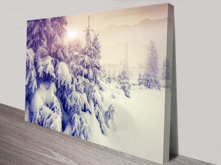 Winters Deep snowy landscape canvas, a crisp cool gift for a lounge