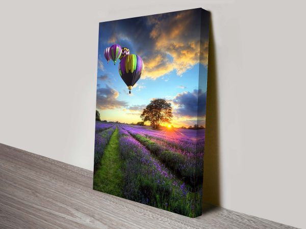 Four Balloons canvas print, scenic cityscape artwork Four Balloons canvas print, scenic cityscape artwork