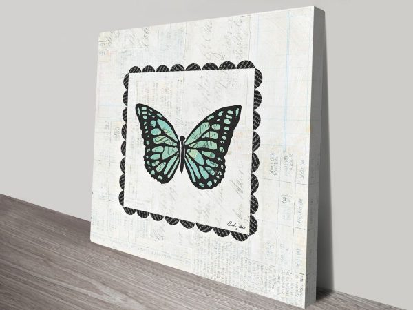 Butterfly Stamp canvas print, curated gallery artwork