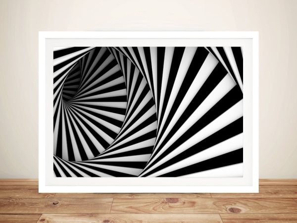Circular Stairs abstract framed print, a striking architectural gift for a study