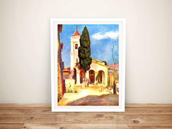 Classical Renoir Church Cagnes canvas print, contemporary statement artwork