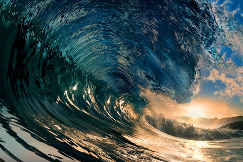 Crystal Waves Sm art print, panoramic scenery artwork Crystal Waves Sm art print, panoramic scenery artwork