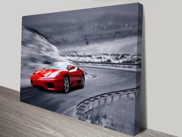 Ferrari F430 canvas print, a sleek supercar gift for a games room Ferrari F430 canvas print, a sleek supercar gift for a games room
