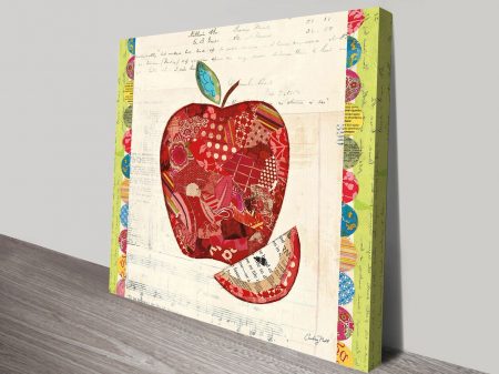 Fruit Collage Apple framed print, designer statement artwork