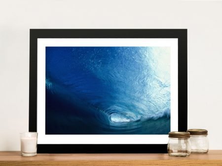 Glass Curtain Vortex framed print, the barrel of a breaking wave curling over