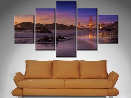 Golden Gate canvas wall art, curated gallery artwork
