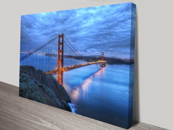 Golden Gate Bridge canvas print, a striking travel gift for a lounge