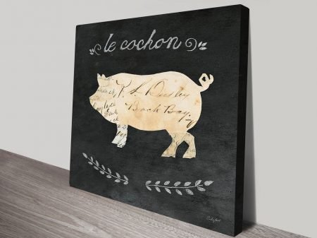 Le Cochon Cameo canvas wall art, contemporary statement artwork
