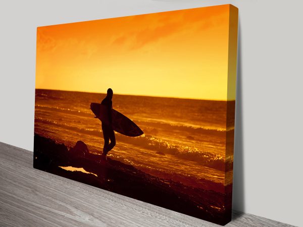 Lone surfer canvas print, a peaceful coastal gift for a beach house Lone surfer canvas print, a peaceful coastal gift for a beach house