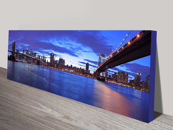 Manhattan Skyline canvas art, coastal landscape artwork