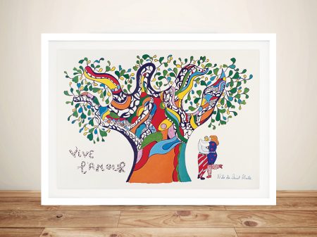 Niki De Saint Phalle Vive Lamour framed print, nostalgic vintage artwork Niki De Saint Phalle Vive Lamour framed print, nostalgic vintage artwork