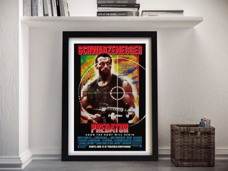 Predator movie poster framed art, a cinematic gift for a media room