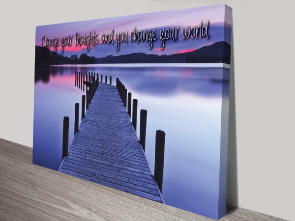 Change Thoughts quote canvas, an uplifting keepsake gift for a bedroom Change Thoughts quote canvas, an uplifting keepsake gift for a bedroom