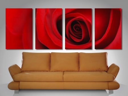 Red Rose Split canvas print, modern gallery artwork Red Rose Split canvas print, modern gallery artwork