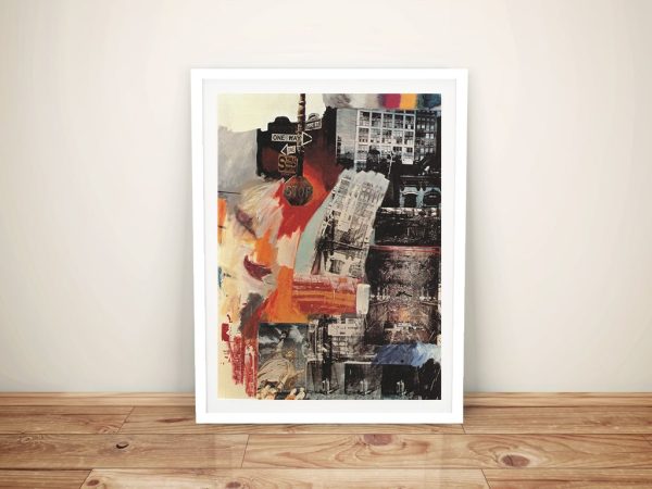 Rauschenberg Estate framed print, a bold modern gift for a lounge Rauschenberg Estate framed print, a bold modern gift for a lounge