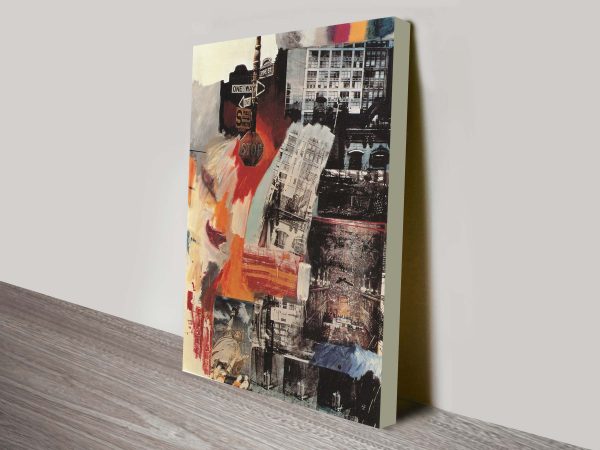 Rauschenberg Estate canvas print, layered pop art collage wall art Rauschenberg Estate canvas print, layered pop art collage wall art