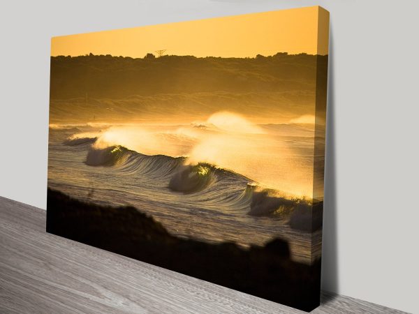 Seascape sunset canvas, a warm coastal gift for a living room Seascape sunset canvas, a warm coastal gift for a living room