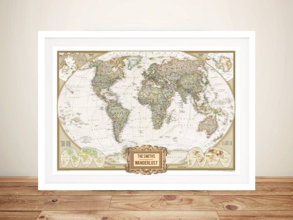 Smiths Wanderlust Adventure Map wall art print, contemporary statement artwork