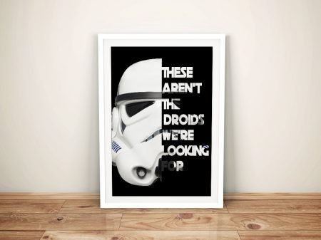 Star Wars Stormtrooper framed print, classic white trooper helmet in crisp detail