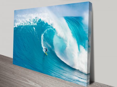 Jon Kabat-Zinn surf quote canvas, a calming coastal gift for a beach house Jon Kabat-Zinn surf quote canvas, a calming coastal gift for a beach house