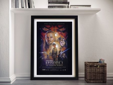Phantom Menace framed print, retro Hollywood movie artwork Phantom Menace framed print, retro Hollywood movie artwork