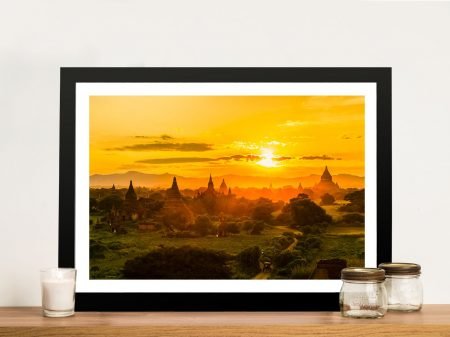 Tung Pagoda Myanmar framed print, a tranquil travel gift for a lounge Tung Pagoda Myanmar framed print, a tranquil travel gift for a lounge