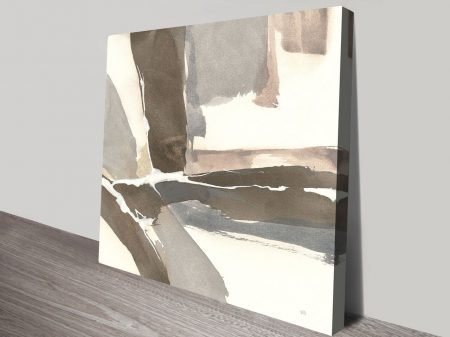 White and Placid II canvas, calm pale forms drifting in a serene abstract