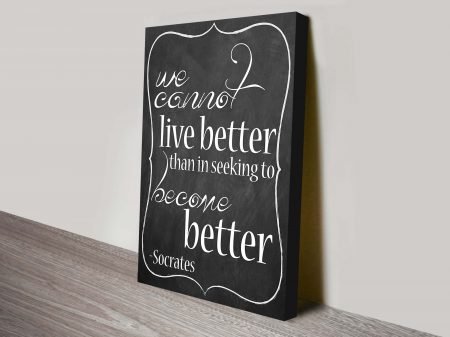 Socrates Become Better quote canvas, an inspiring gift for a study Socrates Become Better quote canvas, an inspiring gift for a study